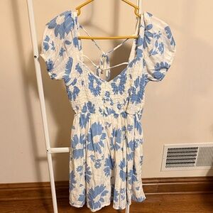 American Eagle mini dress blue white size medium